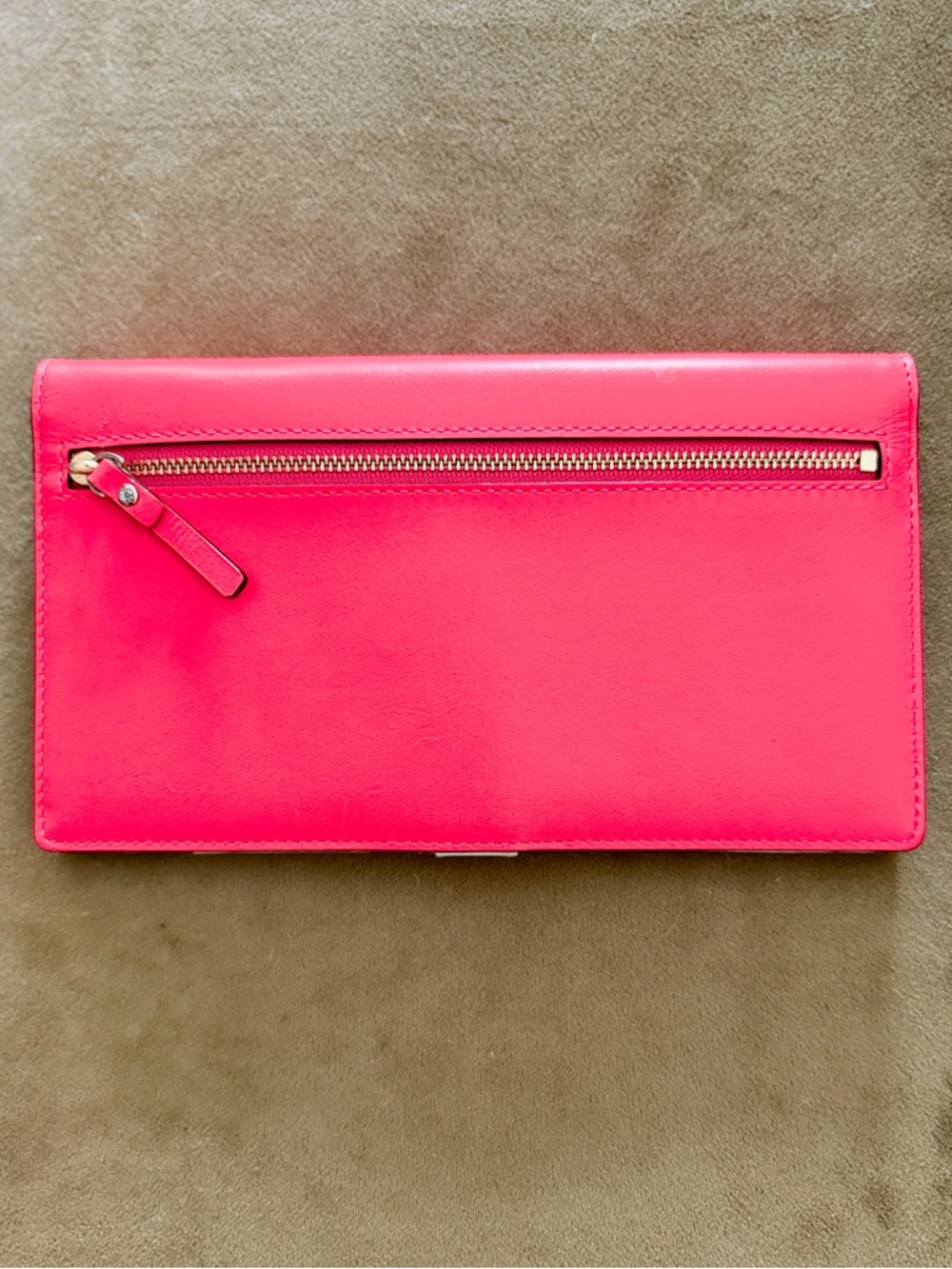 Kate Spade Anything to Declare? Leather Travel Passport Wallet Bright Pink Gift - Picture 3 of 6